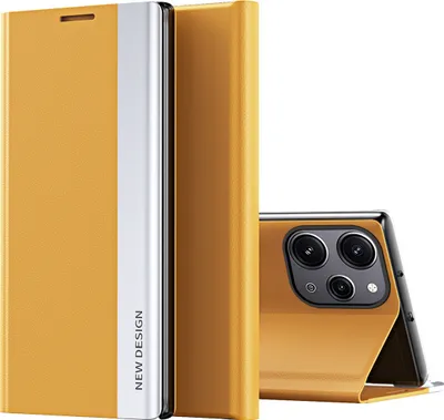 Produktbild von Hülle für Xiaomi Redmi 12 /Poco M6 Pro 5G Leder PolyurethanKlapphülle Schutzhülle mit Standfunktion Gelb