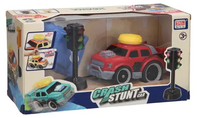 Produktbild von Crash Stunt Auto Set rot Spielzeugauto mit Licht und Sound