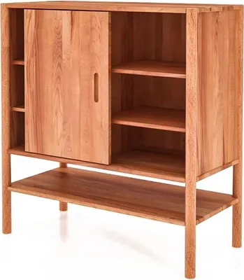 Produktbild von Kommode Zola Kernbuche massiv 97x101 cm mit 1 Tür und 4 Fächern