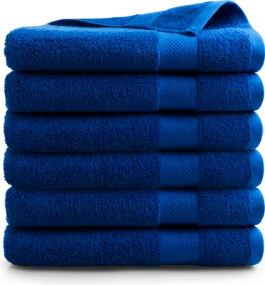Produktbild von DoubleDry Hotel Kollektion Badetücher Set - 6 Teilig - 100% Baumwolle - 500 g/m² - Weich - 70x140 cm - Blau