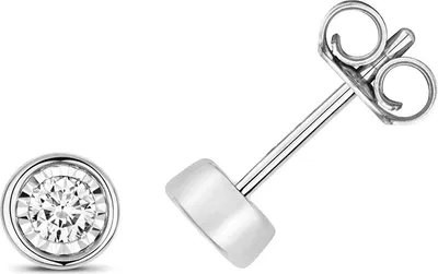 Produktbild von Funkelndes Feuer Klassische 9 Karat (375) Weißgold Diamant Paar Ohrstecker Brillant-Schliff 0.15 Karat H - I1 - 5mm*5mm; TRS353899KW