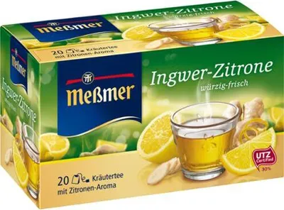 Produktbild von Meßmer Ingwer Zitrone Kräutertee aromatisiert Zitronen Geschmack 40g