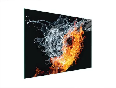 Produktbild von Glas-Schneidebrett 40x30 cm, Herz-Motiv, hitzebeständig, spülmaschinenfest, rutschfest