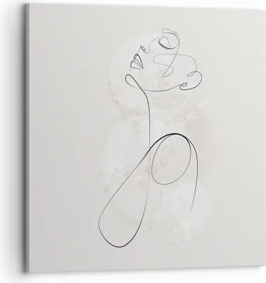 Produktbild von Bild auf Leinwand - Leinwandbild - Einteilig - Frau eins Linie - 70x70cm - Wand Bild - Wanddeko - Wandbilder - Leinwanddruck - Bilder - Wanddekoration - Leinwand bilder - Wandbild - AC70x70-4576