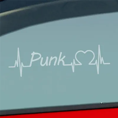 Produktbild von Auto Aufkleber Punk Puls Herzschlag 19x5,6 cm Milchglas Sticker Heckscheibenaufkleber