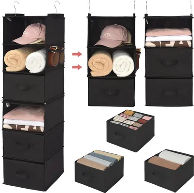 Immagine prodotto di Organizzatore da appendere con 6 scomparti - Nero