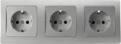 Produktbild von DELPHI Starter 3 Steckdo.+ 3-fach Rahmen 250V/ 16A Steckanschluss silber