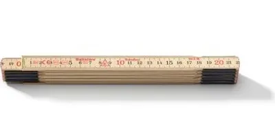 Produktbild von Schwedenmeter Gliedermaßstab 59, 2 Meter mit Millimetereinteilung, Glasbirke mit Gelenken