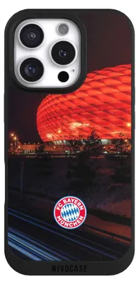 Produktbild von NIVOCASE Handyhülle für Apple iPhone 16 Pro  Hülle NIVOpure Case Schwarz FC Bayern München FCB Stadion