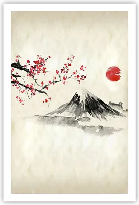 Produktbild von Poster - Poster ohne Rahmen - Aquarell asiatisch Landschaft - 61x91,5 cm - Wand Bild - Wanddeko - Wandbilder - Kunstposter - Wandposter - Bilder - Kunstdruck - Wanddekoration - P2XPA61x91-4513