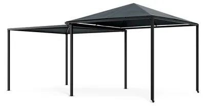 Obrázok produktu pre Blumfeldt ShadeMax altánok 3x3 - Rozšíriteľný 3x6, nehrdzavejúci kovový rám, strecha z polyesteru UV30+ PA, odolný voči poveternostným vplyvom, tmavosivý