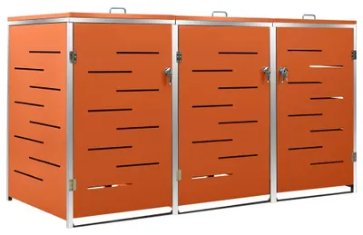 Image de vidaXL Box pour poubelles pour 3 tonnes 207x77,5x115 cm acier inoxydable
