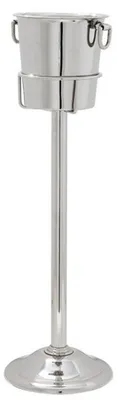 Produktbild von Casa Padrino Luxus Weinkühler mit Ständer Solid Luxury aus massivem Metall in Nickel Finish H 100 cm B 32 cm