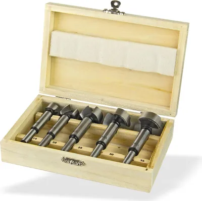 Astlochbohrer Forstnerbohrer Bohrerset Topfbohrer 5tlg. Holzkasten Holzbohrer Scharnierbohrer Forstnerbohre Bohrersatz Holz Bohrer Satz 5-tlg. 912535 15-35mm 912535 20614 4031765206143