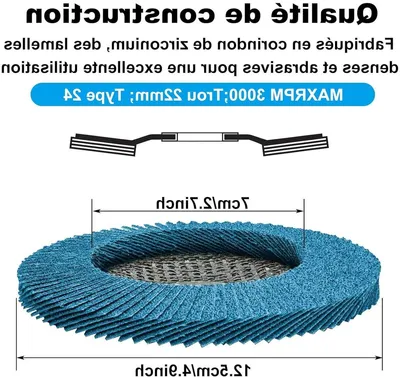 Schleifscheiben 125 mm, 20 Stück, zum Schleifen und Polieren, Körnung 60, ideal zum Entgraten und Entfernen von Rost