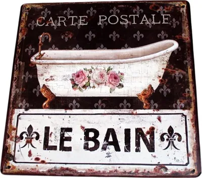 Produktbild von Shabby Blechschild Badewanne