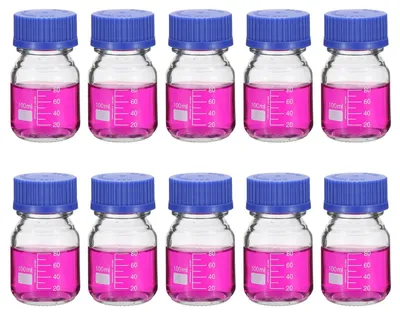 10er-Set 100 ml Borosilikatglas-Flaschen mit GL32 Deckel