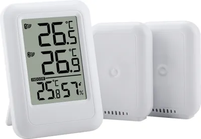 Image de INF Thermomètre numérique sans fil intérieur extérieur avec 2 capteurs