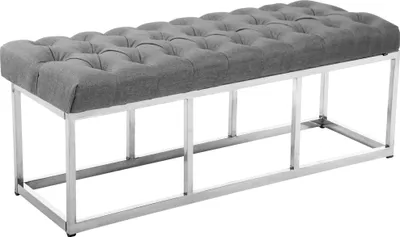 Produktbild von CLP Sitzbank Amun Stoff mit Edelstahlgestell grau Größe 120 cm
