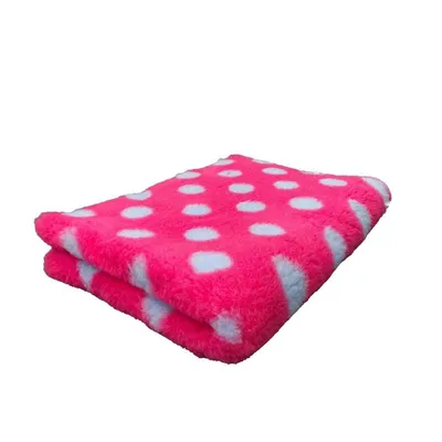 Produktbild von Veterinary Hundebett rutschfest Fuchsia Blau Punkte 150x100 cm