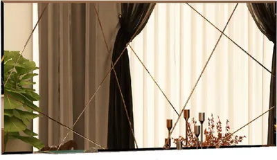 Produktbild von Rechteckiger Spiegel Eilish mit asymmetrischem Karo-Muster im Glas, bronze transparent, 120x60 cm, 9123