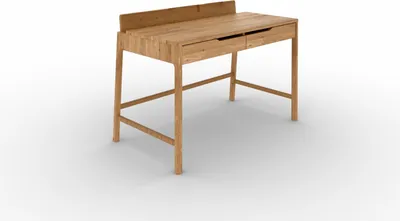 Produktbild von Schreibtisch Swig aus Wildeiche massiv geölt 120x65 cm mit 2 Schubladen