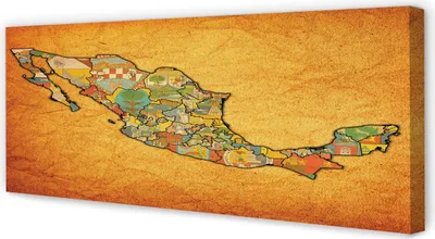Imagen del producto de Cuadro para pared, 125x50 cm, obra de arte con un colorido mapa