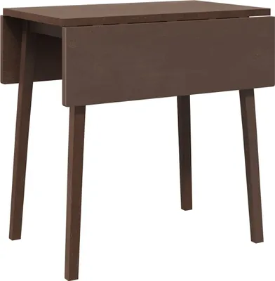 Image de Table à manger marron bois massif et caoutchouc