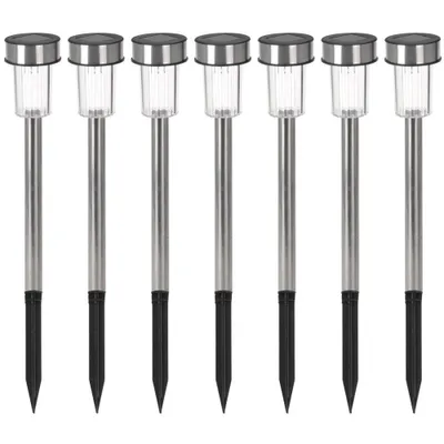 Obrázek produktu pro Sada 7 ks solárních svítidel ProGarden, polypropylen, 5x36,5 cm, stříbrná