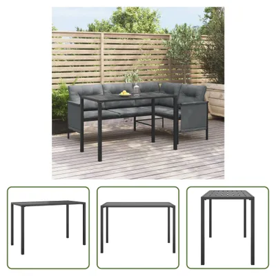 Produktbild von The Living Store Garten-Esstisch Anthrazit 110x54x70 cm Stahl