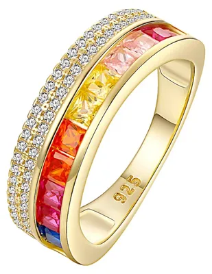 Ring aus 925er Sterlingsilber mit mehrfarbigen Zirkonen - TOLLzWOOD