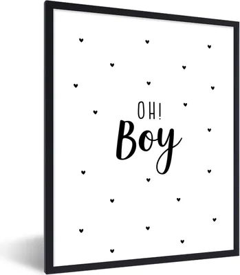 Produktbild von MuchoWow® Gerahmtes Poster Zitate - Kind - Jungen - Oh! Junge - Sprichwörter 60x80 cm - Poster mit Schwarzem Bilderrahmen Wandposter Rahmen Foto Bilder - Premium - Wanddeko Wohnzimmer