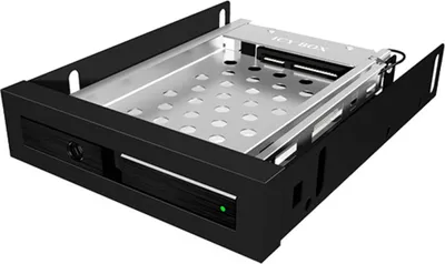 Produktbild von ICY BOX IB-2217StS, 1bay 2.5" SATA Wechselrahmen, 1x 2,5" SATA HDD zu 1x SATA Host, schwarz, 8,89 cm (3.5"), Speicherlaufwerkbehälter, Schwarz, 2.5", SATA, SATA II, SATA III, Aluminium, Kunststoff, Edelstahl