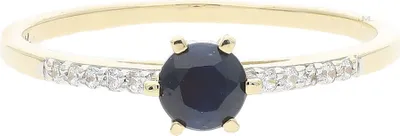 Produktbild von JuwelmaLux Ring 333/000 (8 Karat) Gold echter Saphir & synth Zirkonia JL39-07-0461 56