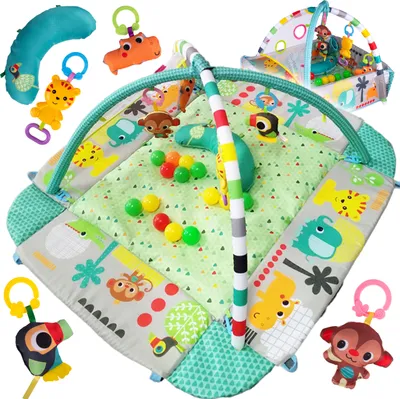 Produktbild von Malplay Krabbelmatte Lernmatte Sensorische 5in1 Babies Interaktiver motiv Dschunge