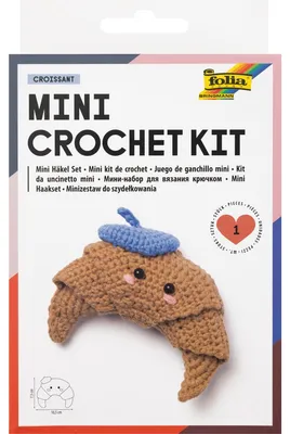 Produktbild von Folia-23916-Mini-Häkelset, Croissant, 1 Stück