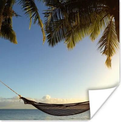Produktbild von MuchoWow® Poster Hängematte - Tropisch - Palme 75x75 cm - Wand Dekoration