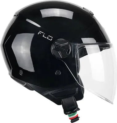 Zdjęcie produktu dla Kask Jet CGM 167A FLO Mono czarny błyszczący długi daszek rozmiar L