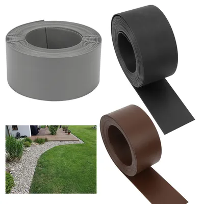 Produktbild von SWANEW Rasenkante Kies Beeteinfassung Mähkante Beetumrandung Rasenband  Oberkante Gartenwegen Gartenumrandung Rasenbegrenzung Schwarz 1000x14cm