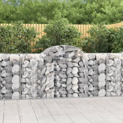Produktbild von The Living Store Gabionen mit Hochbogen 10 Stk 200x50x100/120cm Verzinktes Eisen