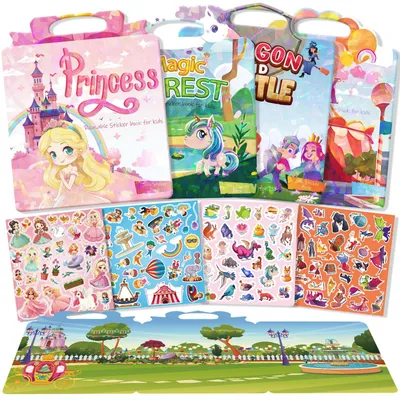 Produktbild von GUYUCOM Wiederverwendbares Stickerbuch Set Kinder Spielzeug ab 2 Jahren