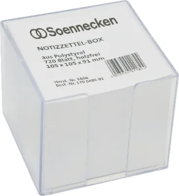 Image de Boîte à fiches Soennecken 5806 105x105x91mm transparent +contenu