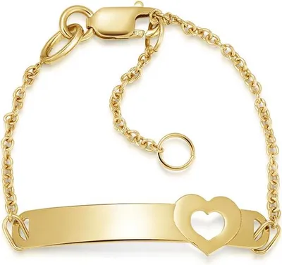 Produktbild von SILBERKETTEN STORE Kinder-ID-Armband Heart - 375 Gelbgold - 14cm