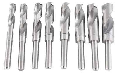 Produktbild von 8-teiliges Set aus weißen Spiralbohrern aus hochgekohltem Stahl, groß, wärmebehandelt, für den industriellen Einsatz