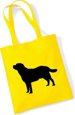 Produktbild von Huuraa Jutebeutel Labrador Retriever Silhouette 10 Liter Yellow Baumwolle Tasche Geschenkidee