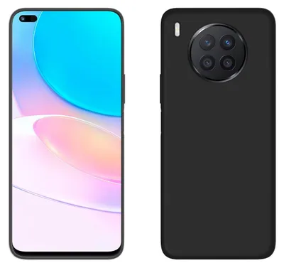 Produktbild von cofi1453® Silikon Hülle Basic kompatibel mit Huawei Nova 8i Case TPU Soft Handy Cover Schutz in Schwarz