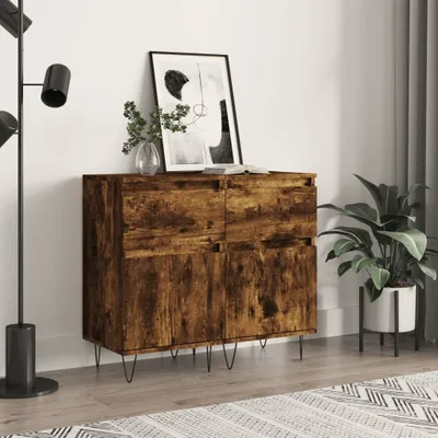 Obrázek produktu pro vidaXL Příborníky 2 ks. Kouřový dub 40x35x70 cm výrobek z odvozeného dřeva