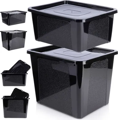 Produktbild von Vilde Aufbewahrungsbehälter Aufbewahrungsbox Kunststoff-Behälter Container mit Deckel 20/30 L 2 Stk.