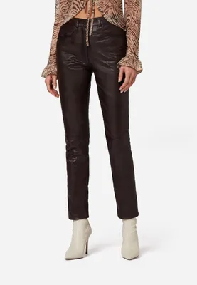 Produktbild von Damen Lederhose Lederjeans Ricano 9809 – Braun / M