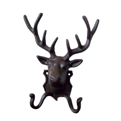 Produktbild von Antikbraun Gusseisen Hirsch Geweih Wandhaken, 2 Haken, 26x22x10 cm